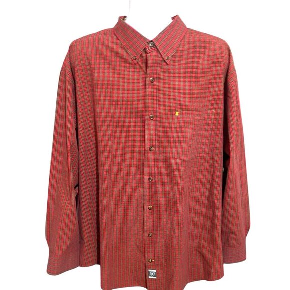 IZOD Other - IZOD Shirt Mens 3XL Long Sleeve Button Down Red Heritage Tartan Plaid Classic